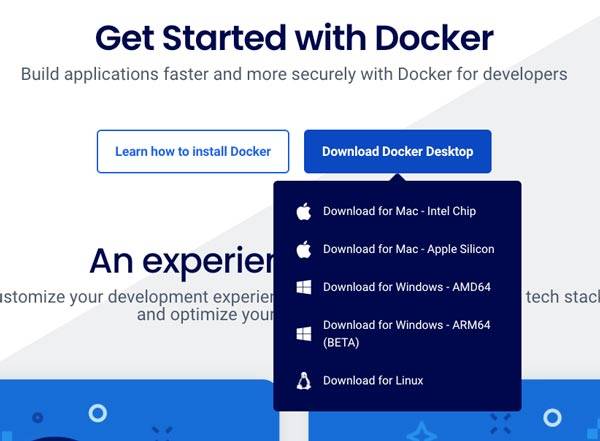 Docker Desktop をインストール