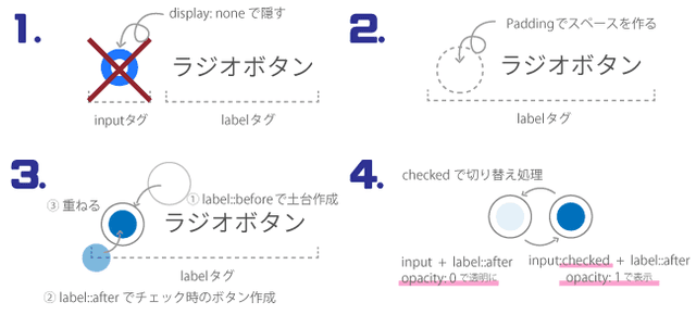 基本のラジオボタン・チェックボックスをCSSでカスタマイズ2